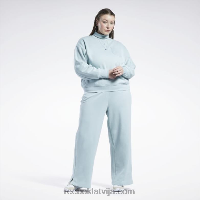 klasisks kokvilnas franču frotē sporta krekls (plus izmērs) sievietes 0T464749 Reebok piejūras pelēks