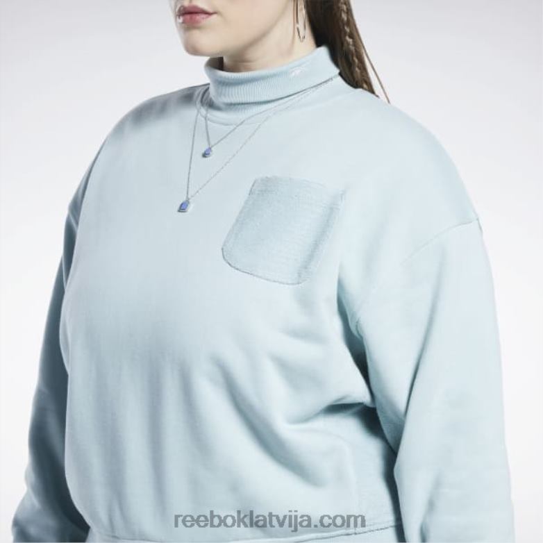 klasisks kokvilnas franču frotē sporta krekls (plus izmērs) sievietes 0T464749 Reebok piejūras pelēks