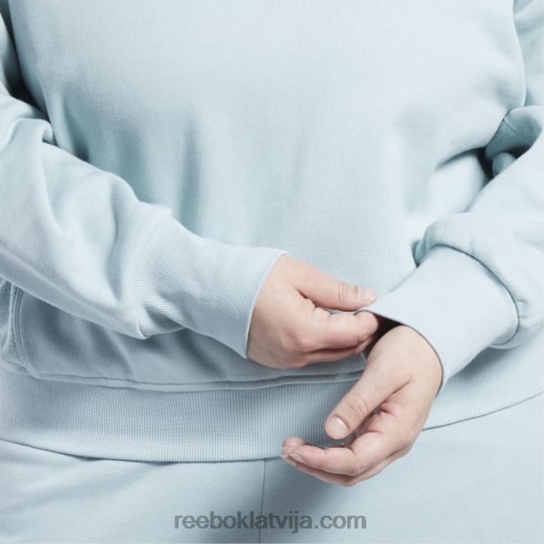 klasisks kokvilnas franču frotē sporta krekls (plus izmērs) sievietes 0T464749 Reebok piejūras pelēks