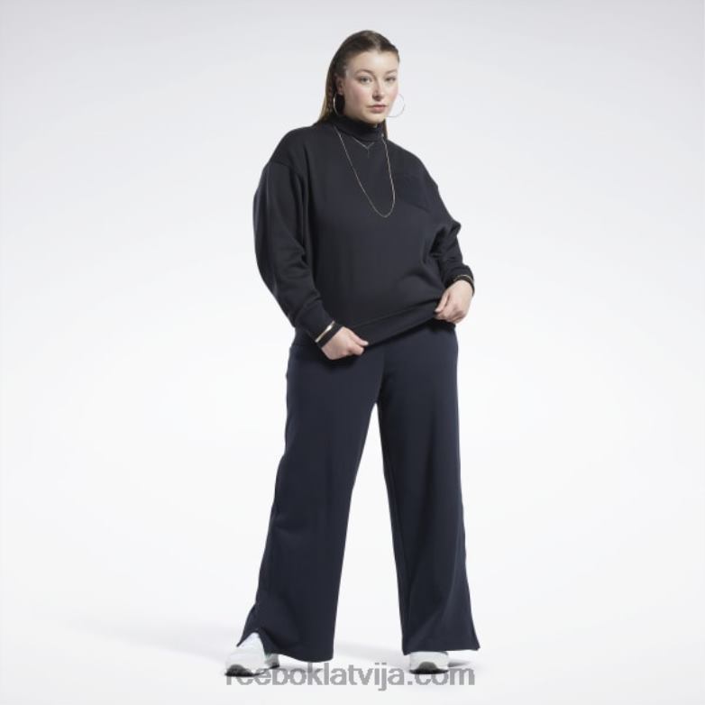 klasisks kokvilnas franču frotē sporta krekls (plus izmērs) sievietes 0T464898 Reebok melns