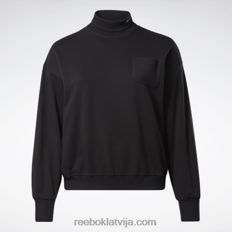 klasisks kokvilnas franču frotē sporta krekls (plus izmērs) sievietes 0T464898 Reebok melns