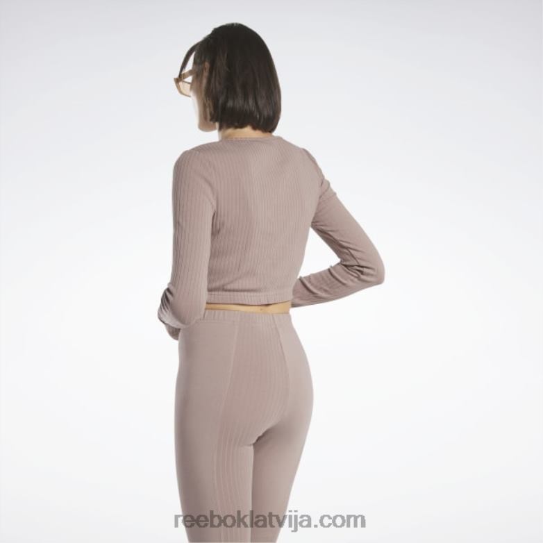 klasisks krekls ar garām piedurknēm sievietes 0T464563 Reebok taupe