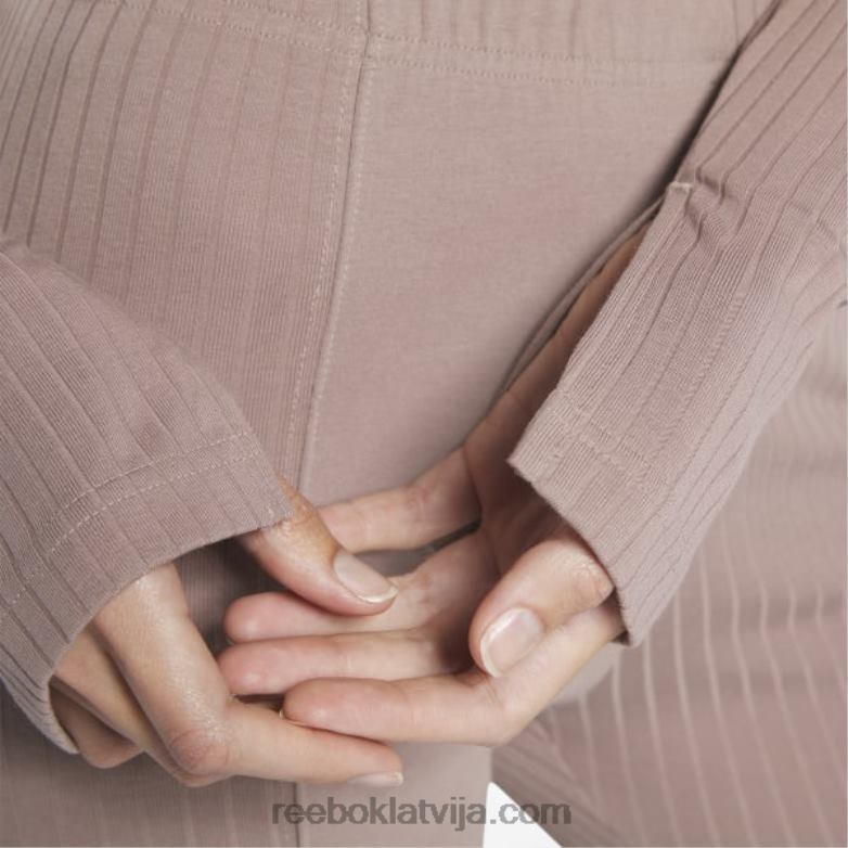 klasisks krekls ar garām piedurknēm sievietes 0T464563 Reebok taupe