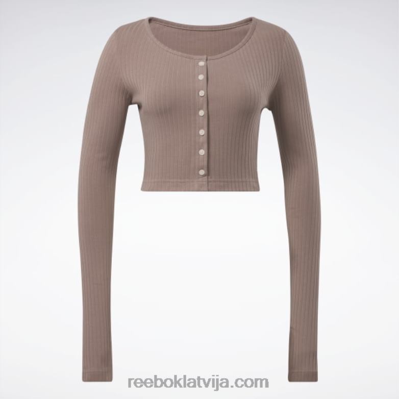 klasisks krekls ar garām piedurknēm sievietes 0T464563 Reebok taupe