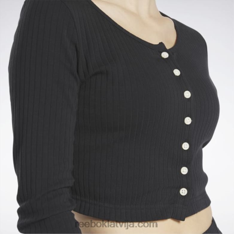 klasisks krekls ar garām piedurknēm sievietes 0T464782 Reebok melns