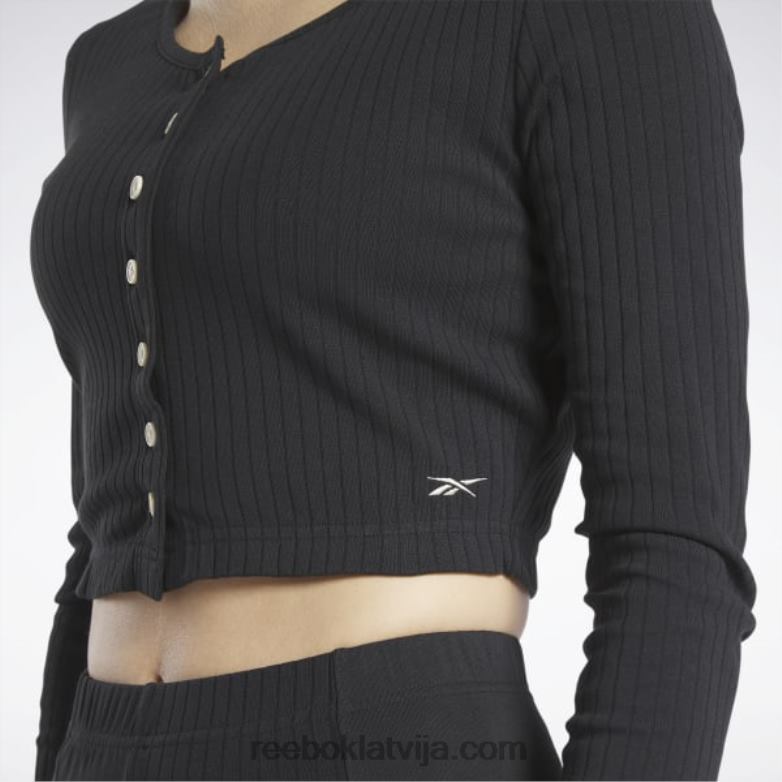 klasisks krekls ar garām piedurknēm sievietes 0T464782 Reebok melns