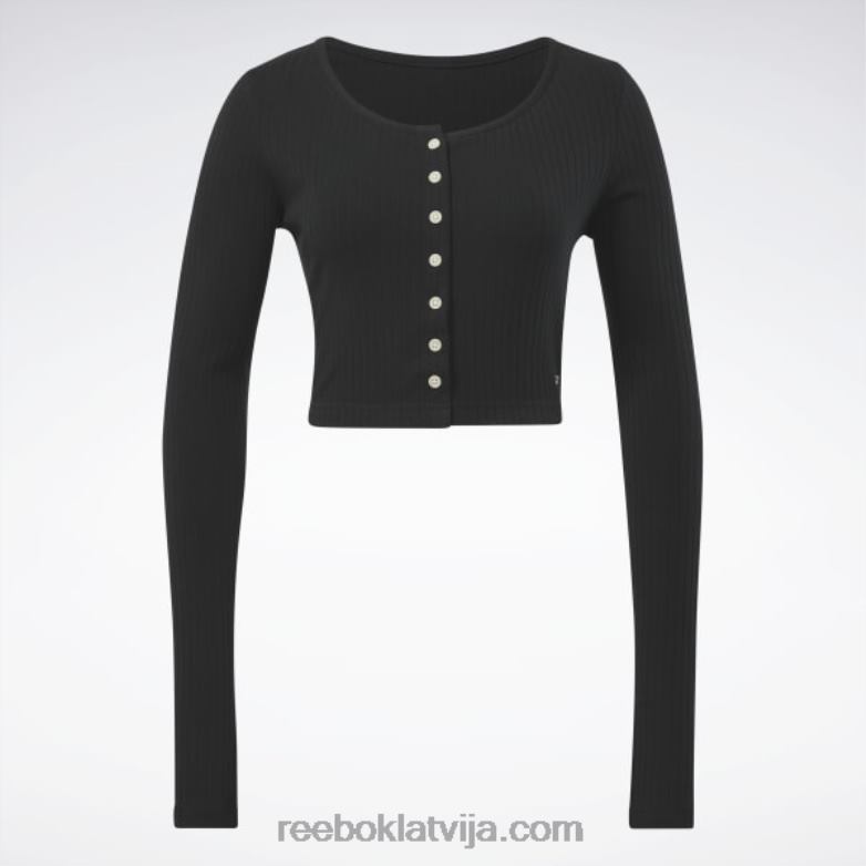 klasisks krekls ar garām piedurknēm sievietes 0T464782 Reebok melns