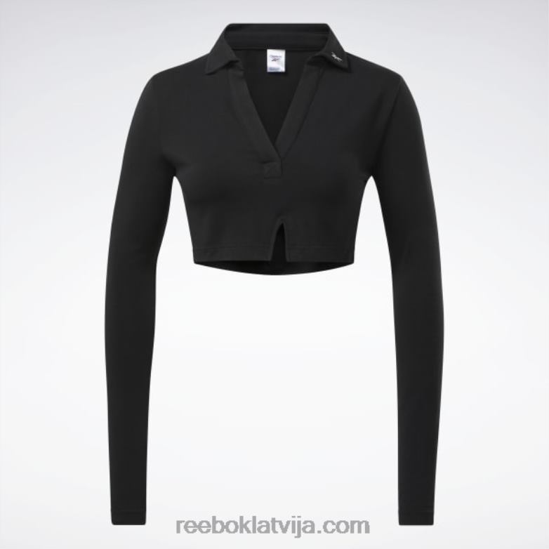 klasisks polo tops ar garām piedurknēm sievietes 0T464669 Reebok melns