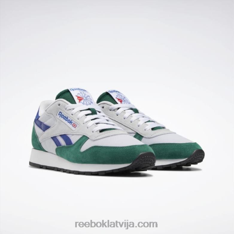 klasiskā āda padariet to par saviem apaviem0T46431 Reebok tumši zaļš/ftwr balts/klasisks kobalts