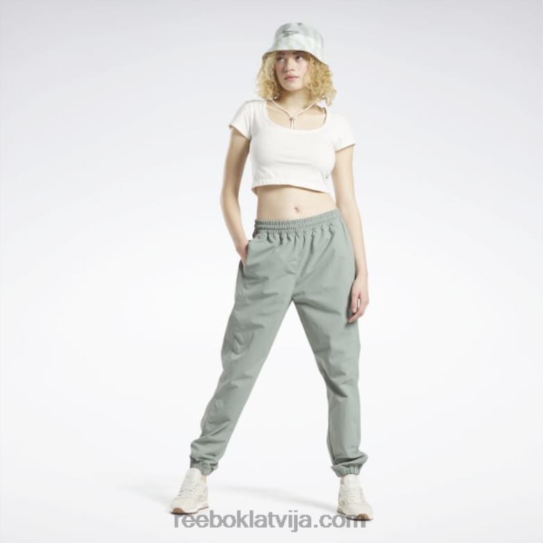 klasiskās franšīzes treniņbikses sievietes 0T464275 Reebok harmonija zaļa