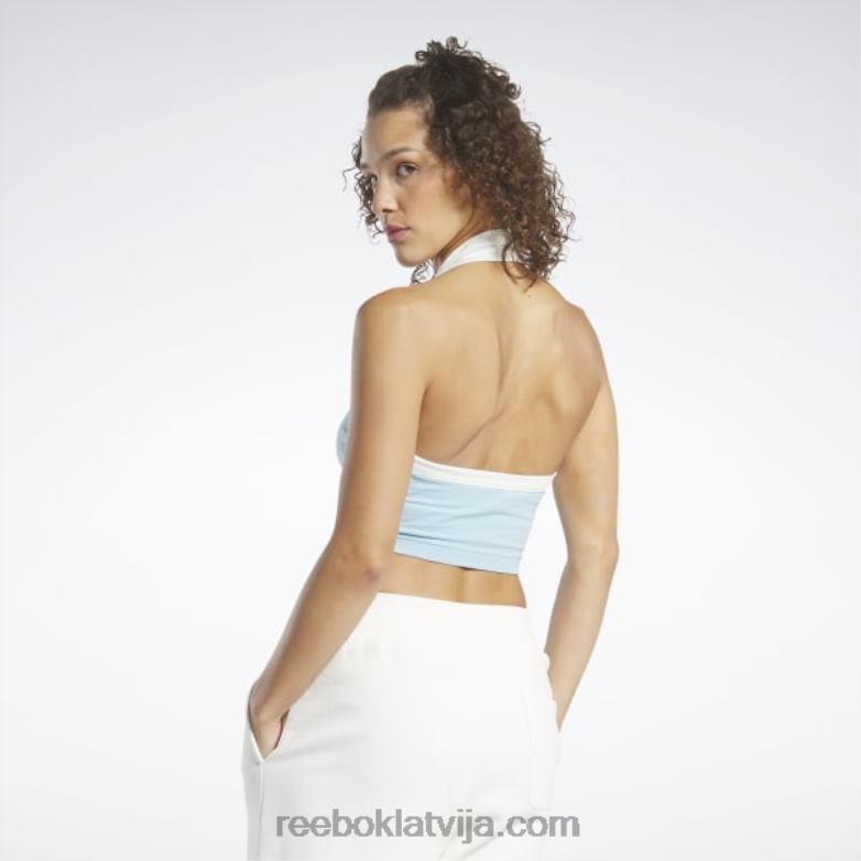 klasiskās grafiskās halter tank top sievietes 0T464913 Reebok zila pērle