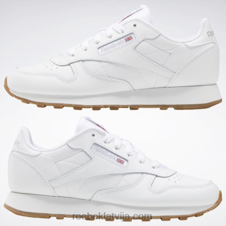 klasiskās ādas apavi - klases skola bērni 0T4641379 Reebok ftwr balta/reebok gumijas gumija-02