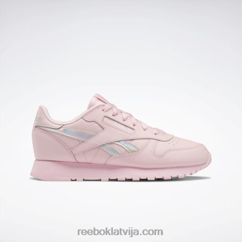 klasiskās ādas apavi - klases skola bērni 0T4641381 Reebok rozā mirdzums