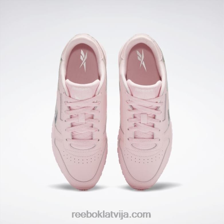 klasiskās ādas apavi - klases skola bērni 0T4641381 Reebok rozā mirdzums