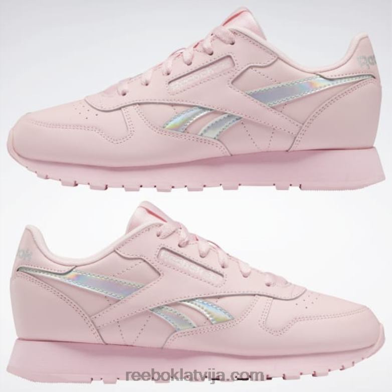 klasiskās ādas apavi - klases skola bērni 0T4641381 Reebok rozā mirdzums