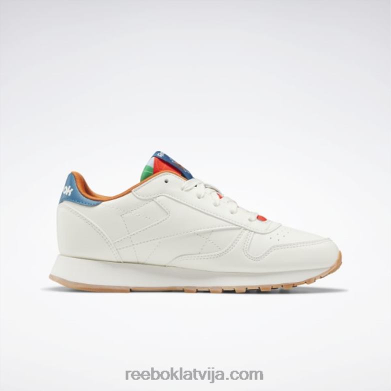 klasiskās ādas apavi - klases skola bērni 0T4641399 Reebok krīts/tēraudzils s23-r