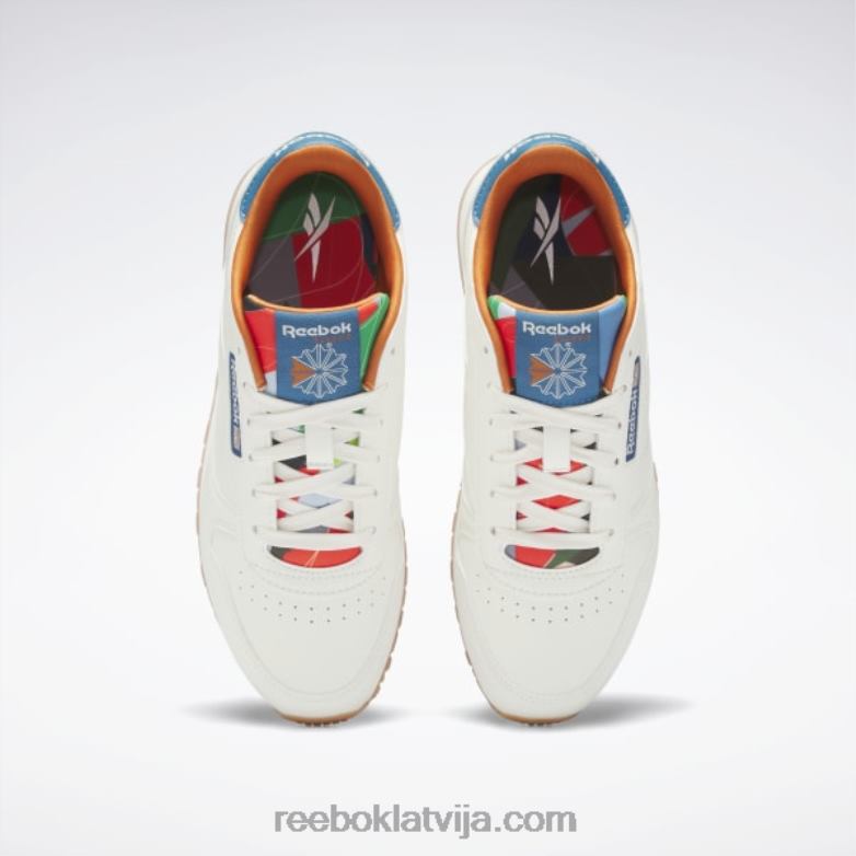 klasiskās ādas apavi - klases skola bērni 0T4641399 Reebok krīts/tēraudzils s23-r