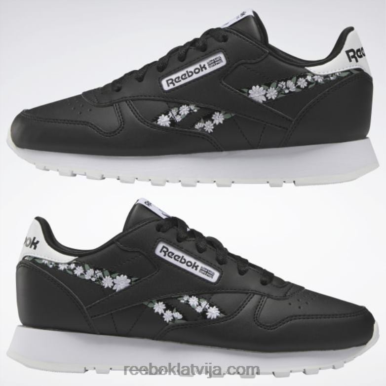 klasiskās ādas apavi - klases skola bērni 0T4641410 Reebok kodols melns/ftwr balts