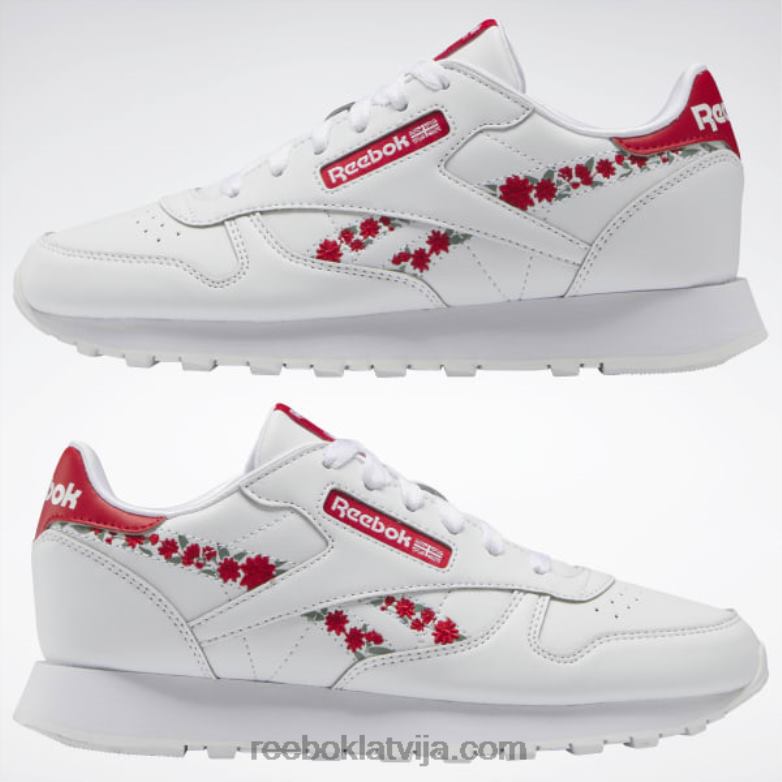 klasiskās ādas apavi - klases skola bērni 0T4641417 Reebok ftwr balts/vektorsarkans