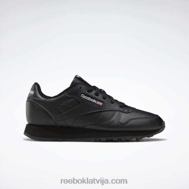 klasiskās ādas apavi - klases skola bērni 0T4641421 Reebok kodols melns