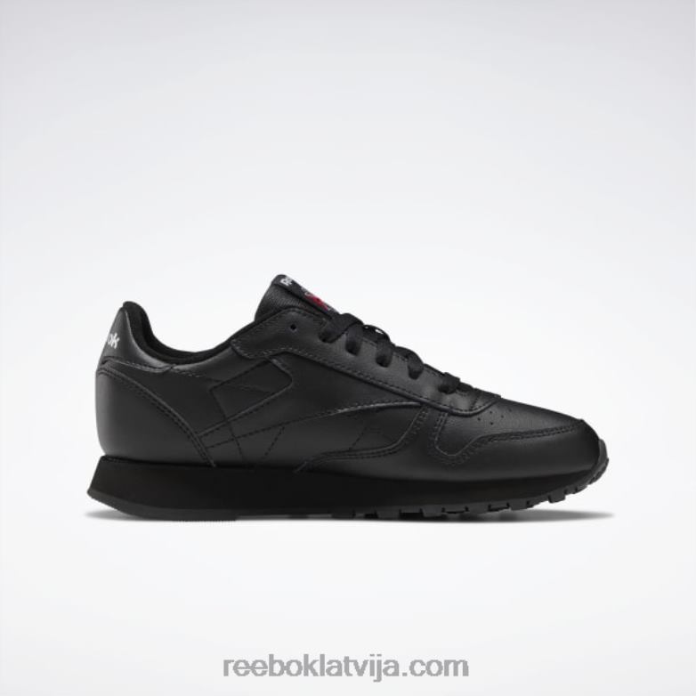 klasiskās ādas apavi - klases skola bērni 0T4641421 Reebok kodols melns
