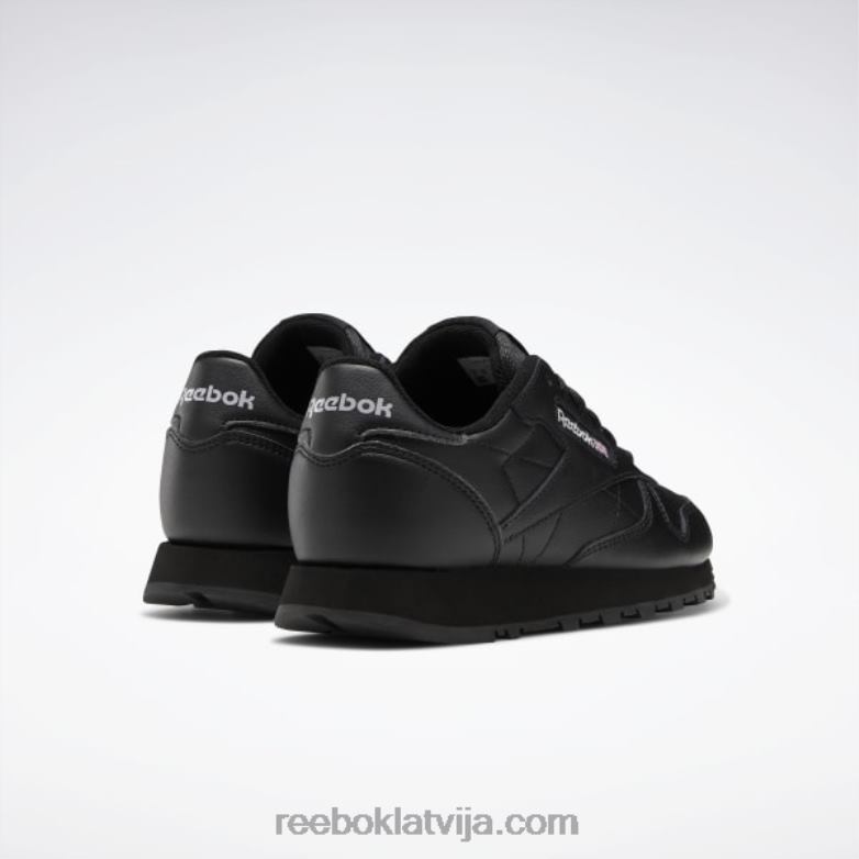 klasiskās ādas apavi - klases skola bērni 0T4641421 Reebok kodols melns