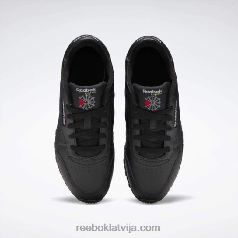 klasiskās ādas apavi - klases skola bērni 0T4641421 Reebok kodols melns
