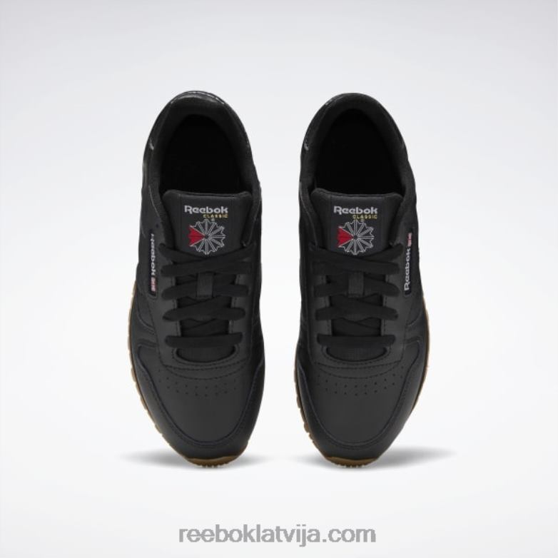 klasiskās ādas apavi - klases skola bērni 0T4641422 Reebok serde melna/reebok gumijas gumija-02