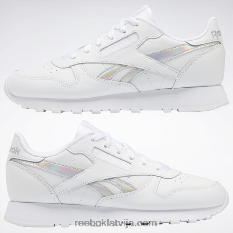 klasiskās ādas apavi - klases skola bērni 0T4641425 Reebok ftwr balts