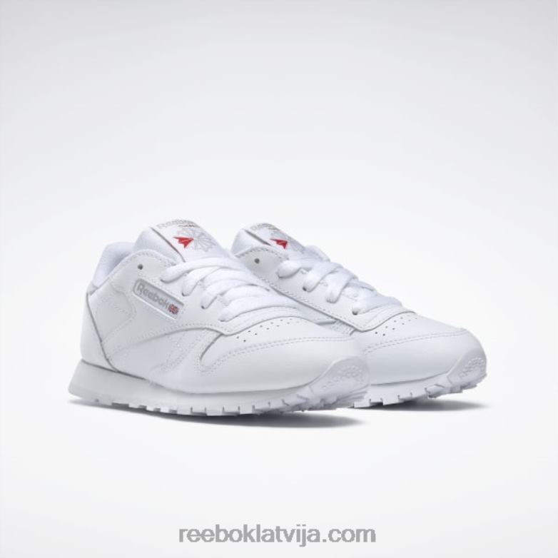 klasiskās ādas apavi - pirmsskolas vecuma bērni 0T4641385 Reebok balts