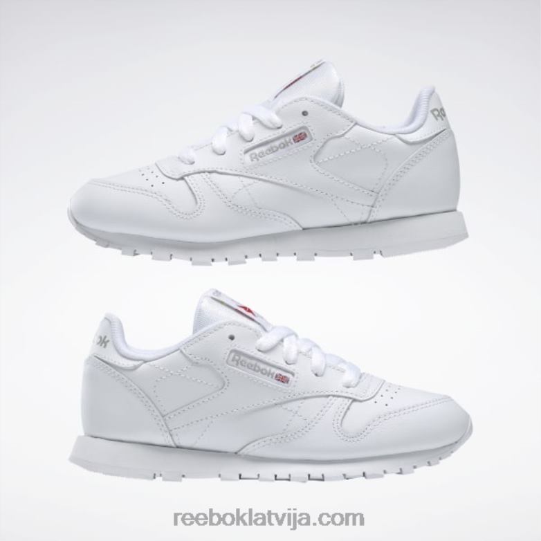 klasiskās ādas apavi - pirmsskolas vecuma bērni 0T4641385 Reebok balts