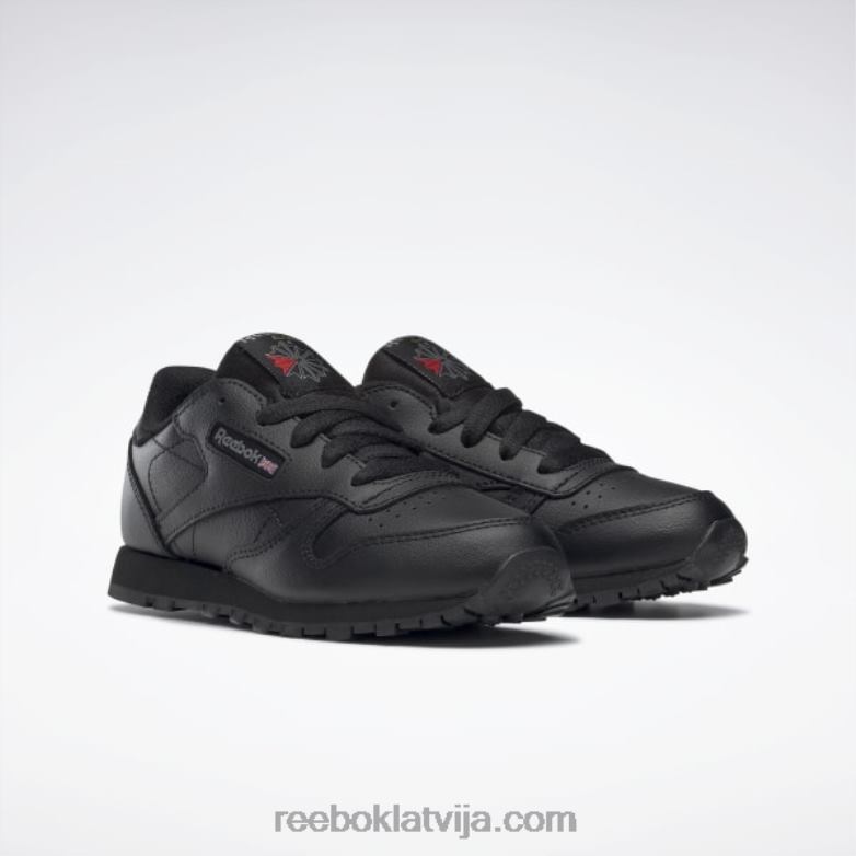 klasiskās ādas apavi - pirmsskolas vecuma bērni 0T4641447 Reebok melns