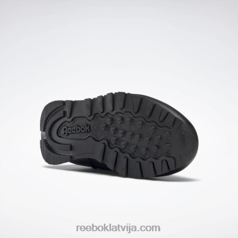 klasiskās ādas apavi - pirmsskolas vecuma bērni 0T4641447 Reebok melns