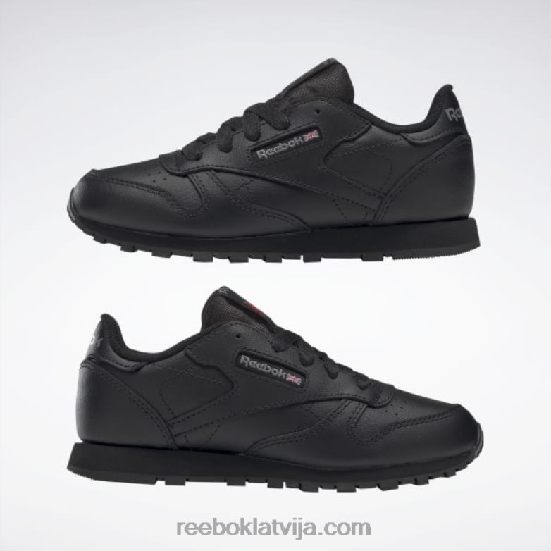klasiskās ādas apavi - pirmsskolas vecuma bērni 0T4641447 Reebok melns
