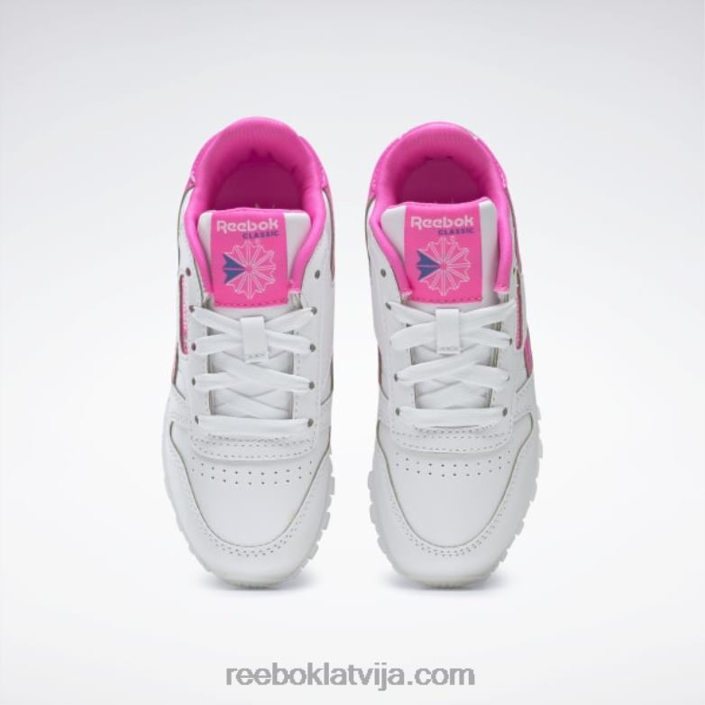 klasiskās ādas step \n\ flash kurpes - pirmsskolas vecuma bērniem bērni 0T4641378 Reebok ftwr balts/atomrozā