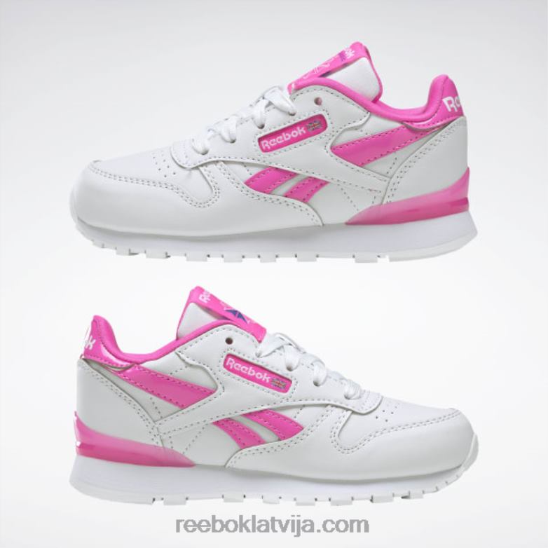 klasiskās ādas step \n\ flash kurpes - pirmsskolas vecuma bērniem bērni 0T4641378 Reebok ftwr balts/atomrozā