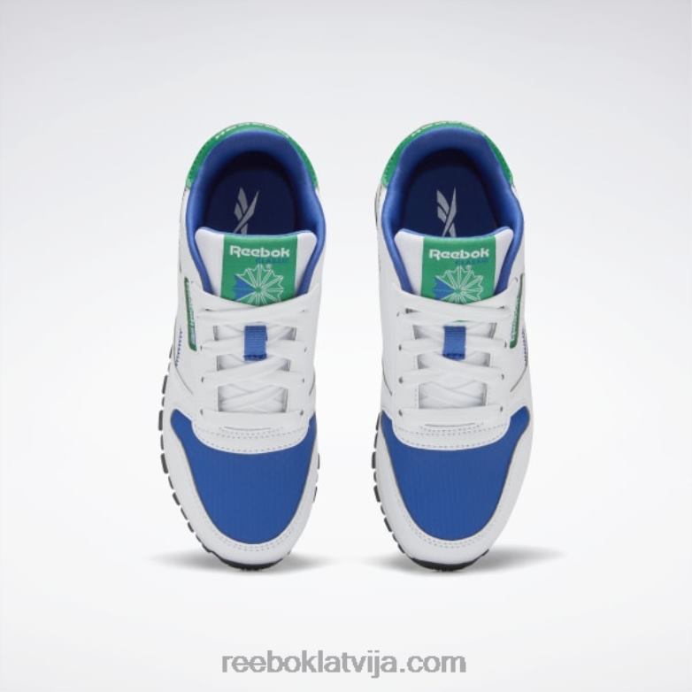klasiskās ādas step \n\ flash kurpes - pirmsskolas vecuma bērniem bērni 0T4641402 Reebok ftwr balts/vektorzils