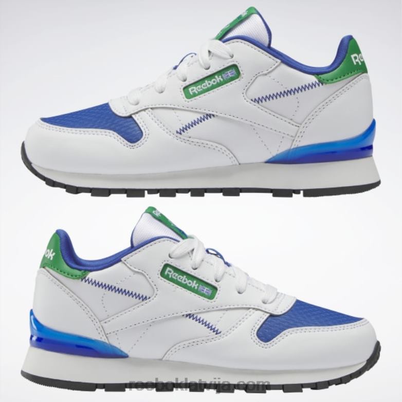 klasiskās ādas step \n\ flash kurpes - pirmsskolas vecuma bērniem bērni 0T4641402 Reebok ftwr balts/vektorzils