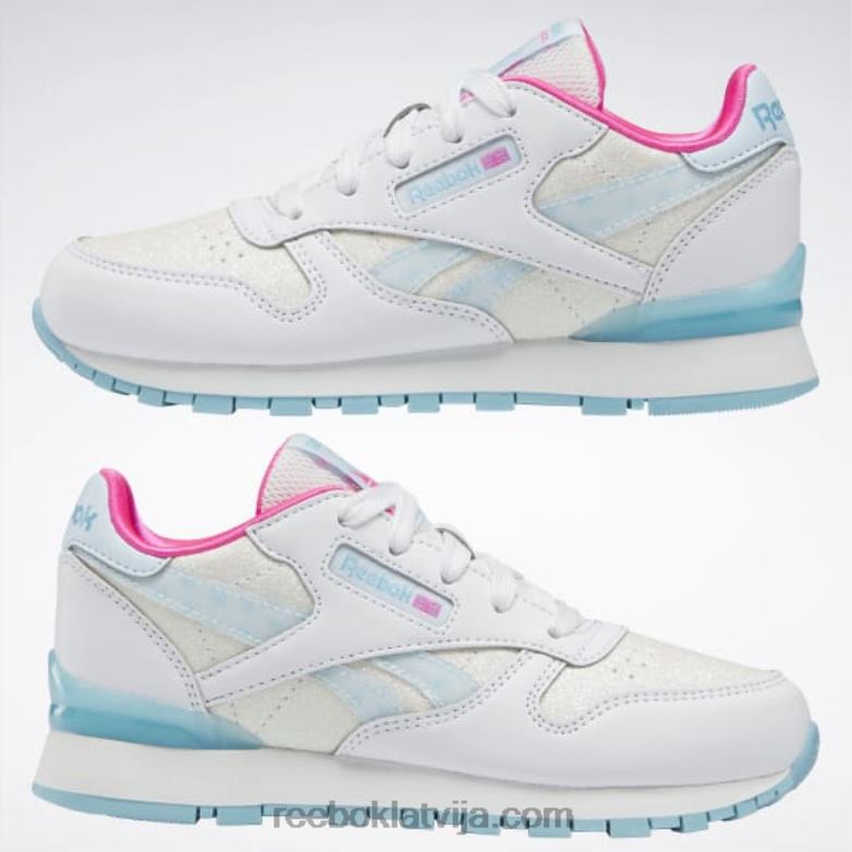 klasiskās ādas step \n\ flash kurpes - pirmsskolas vecuma bērniem bērni 0T4641433 Reebok ftwr balts/digitāli zils