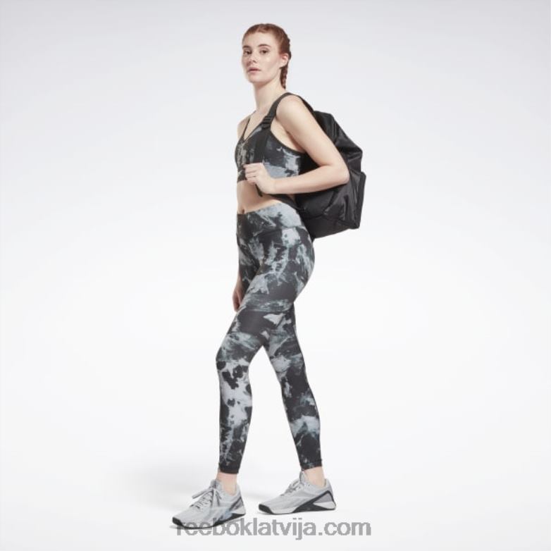 legingi ar mītu apdruku sievietes 0T464755 Reebok melns