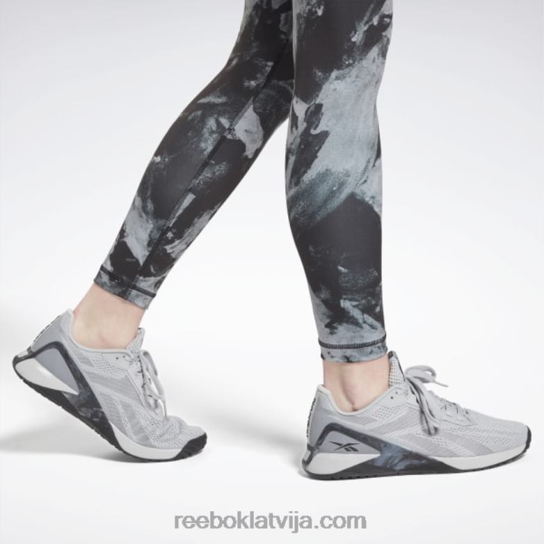 legingi ar mītu apdruku sievietes 0T464755 Reebok melns