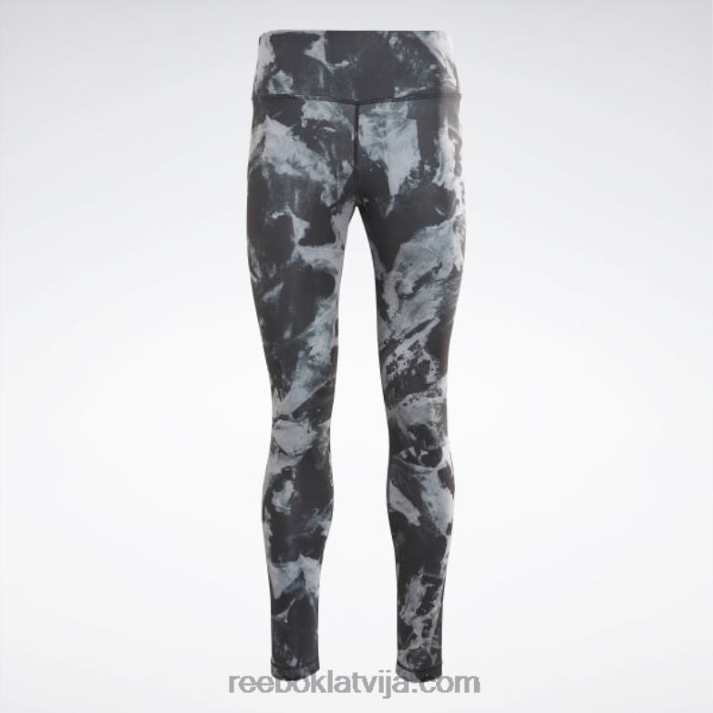 legingi ar mītu apdruku sievietes 0T464755 Reebok melns
