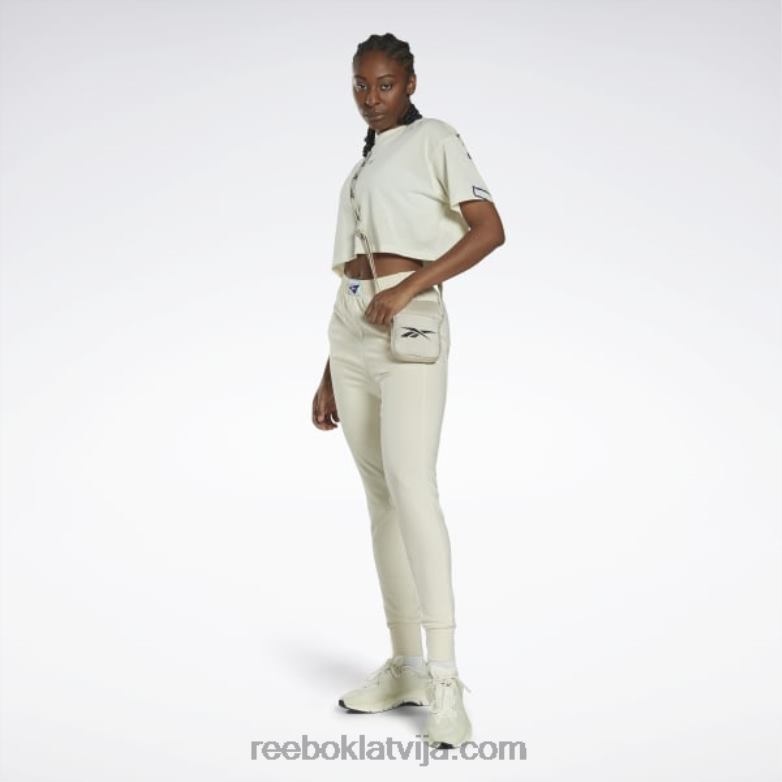les Mills crop t-krekls sievietes 0T464717 Reebok klasisks balts