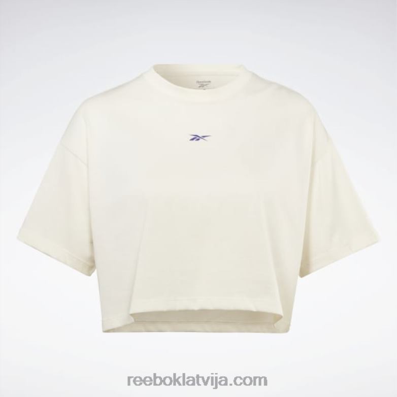 les Mills crop t-krekls sievietes 0T464717 Reebok klasisks balts