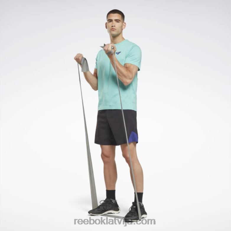 les Mills grafiskais t-krekls vīriešiem 0T4641313 Reebok daļēji klasiska zilganzaļa