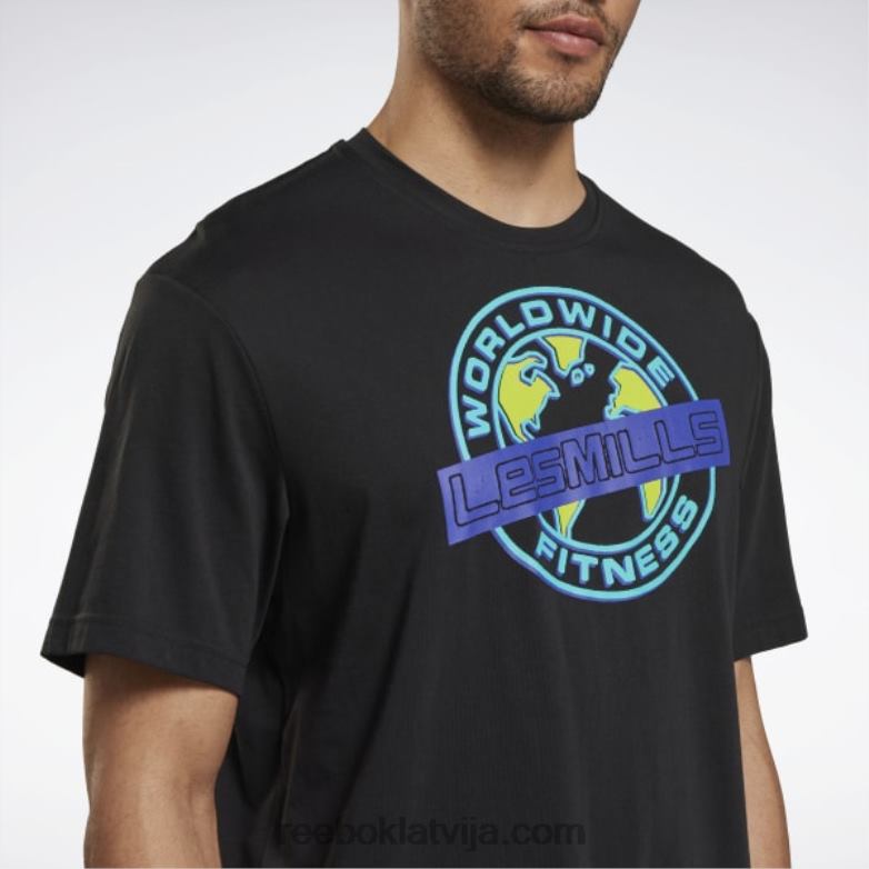 les Mills lielizmēra grafiskais t-krekls0T464752 Reebok melns