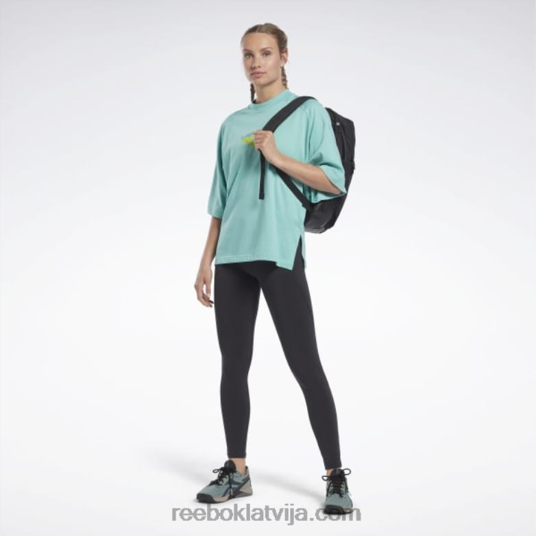 les Mills slāņu t-krekls sievietes 0T464720 Reebok daļēji klasiska zilganzaļa