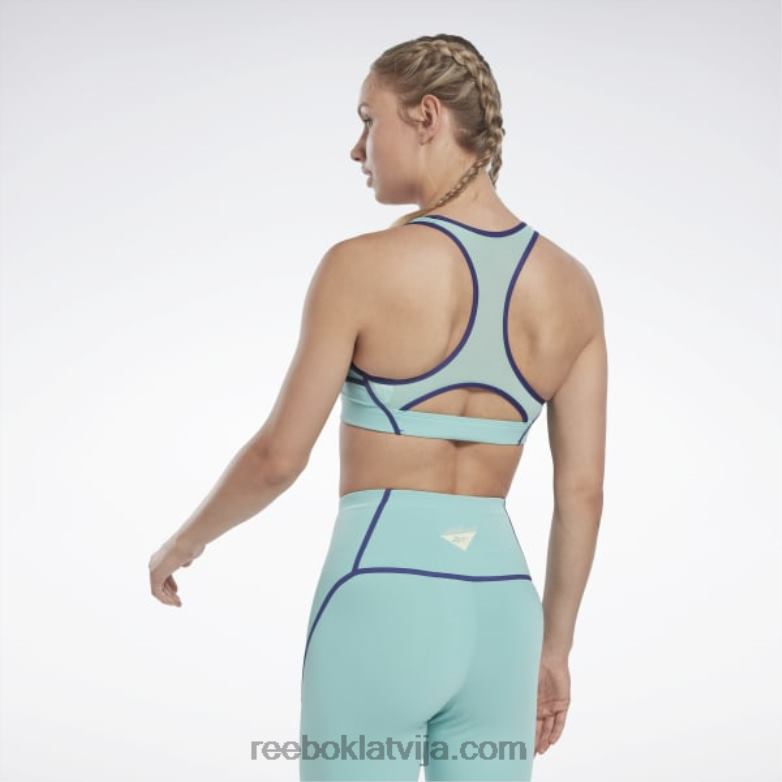 les mills colorblock krūšturis sievietes 0T464635 Reebok daļēji klasiska zilganzaļa