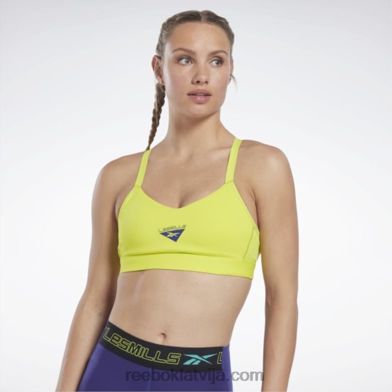 les mills lux strappy sporta krūšturis sievietes 0T464631 Reebok skābs dzeltens