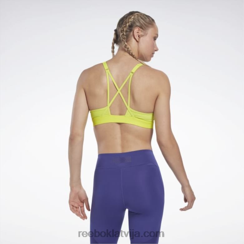 les mills lux strappy sporta krūšturis sievietes 0T464631 Reebok skābs dzeltens